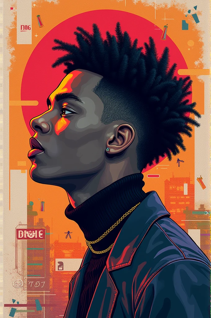 Create an album cover in the art style of singer Junior H