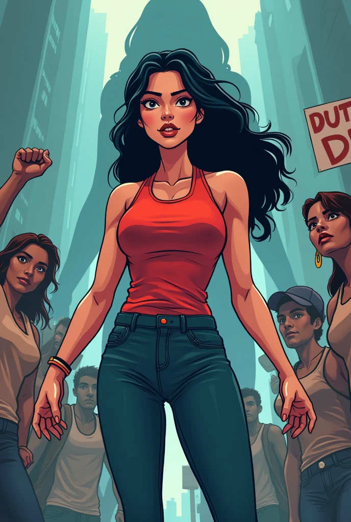 Cartoon image against harassment of women