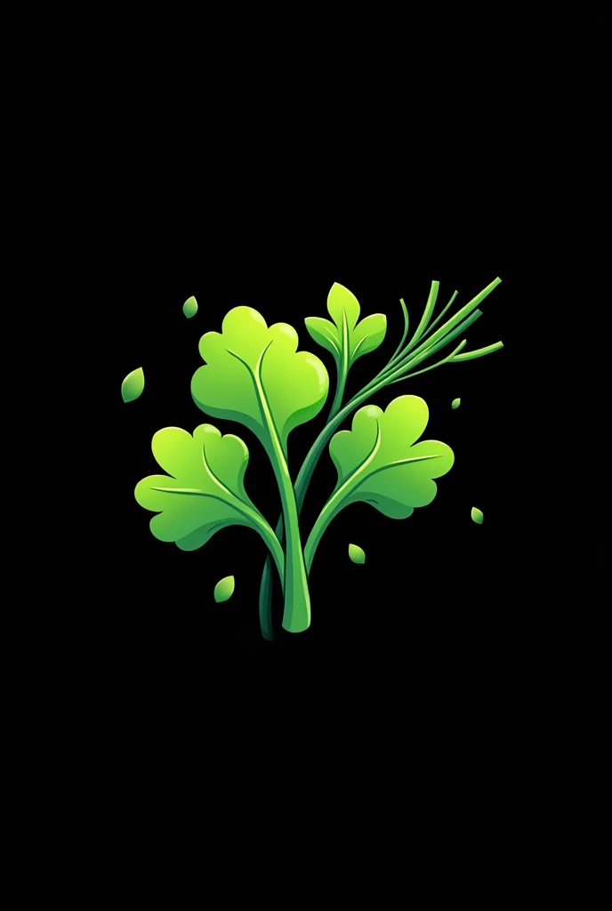 Logo on a vegetable cap , green and black, Alface, parsley, chives