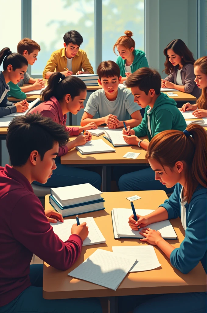 Students studing