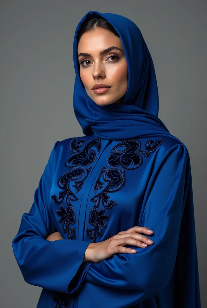 arafed woman in a black hijab and a yellow scarf, inspired by Maryam Hashemi, ameera al taweel, ameera al-taweel, inspired by Nazmi Ziya Güran, arab ameera al taweel, arab ameera al-taweel, african ameera al taweel, greek ameera al taweel, standing, 