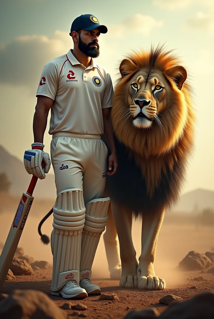 Virat Kohli with lion