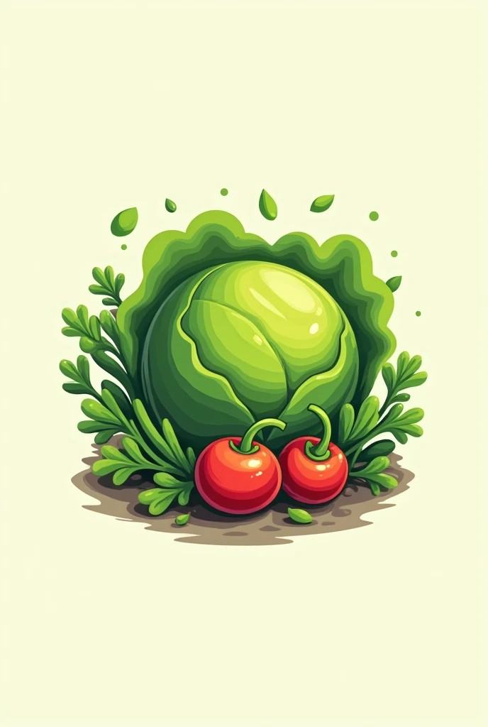 Logo on a vegetable cap ,Alface, parsley, chives