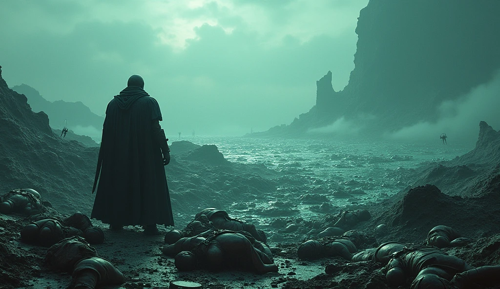 The corpses of hundreds of thousands of warriors beside the sea of saliva