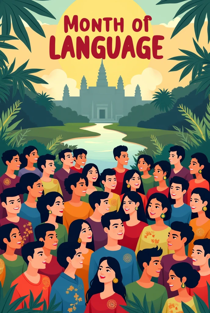a poster about celebration of month of language Cambodia