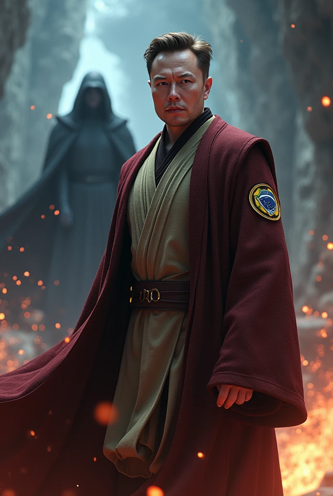 RAW photo, Jedi Knight, AdolfHitler, star wars, looking at viewer, volcano, red star, background in lava, high quality, hdr, masterpiece, intricate detail, 8k, full hd, <lora:Adolf-Diffusion:0.85>