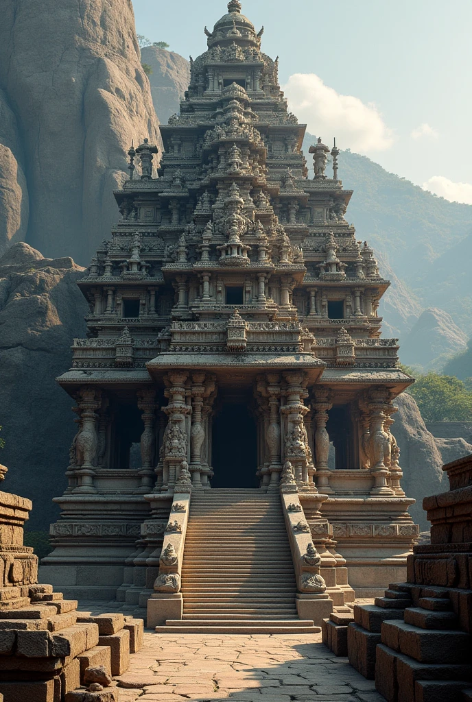 Kailasa temple Meticulous Planning: Detailed blueprints were likely created to ensure the structure's proportions, dimensions, and intricate designs were executed correctly.