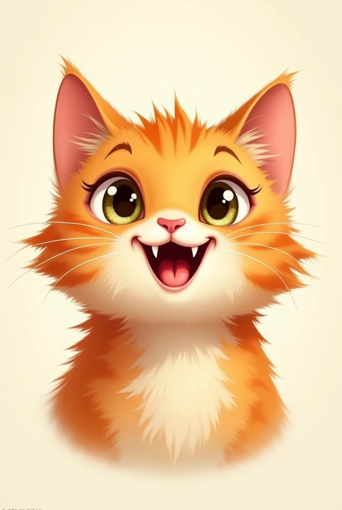 Orange cat face only smile