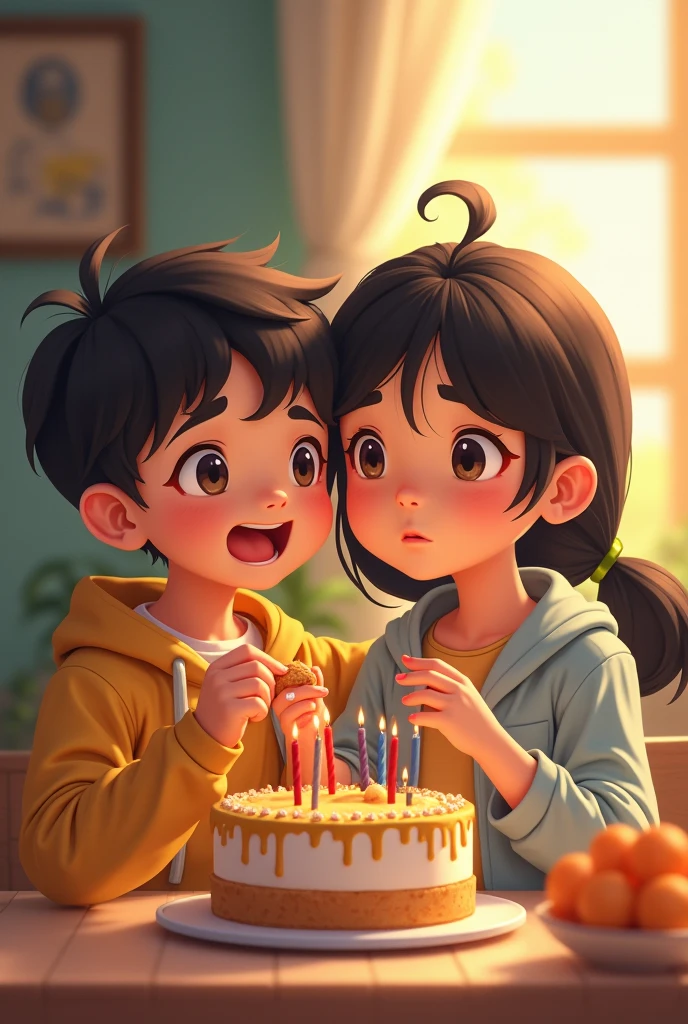 One girl and one boy. The boy likes lotto chocopie alot. Boy is focused in his goals. The boy loves machine learning. Wants to become data scientist. Wish him happy birthday🎉