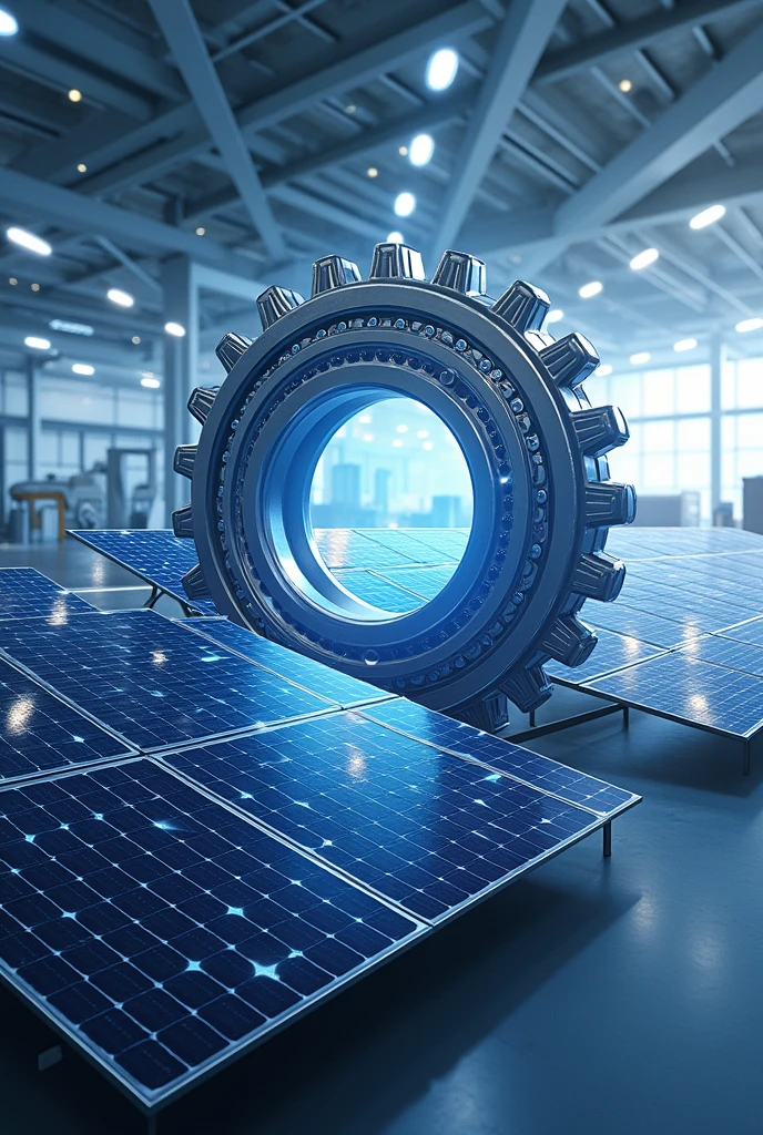 Vision 2030 for company bearing cages manufacturing poster with solar energy