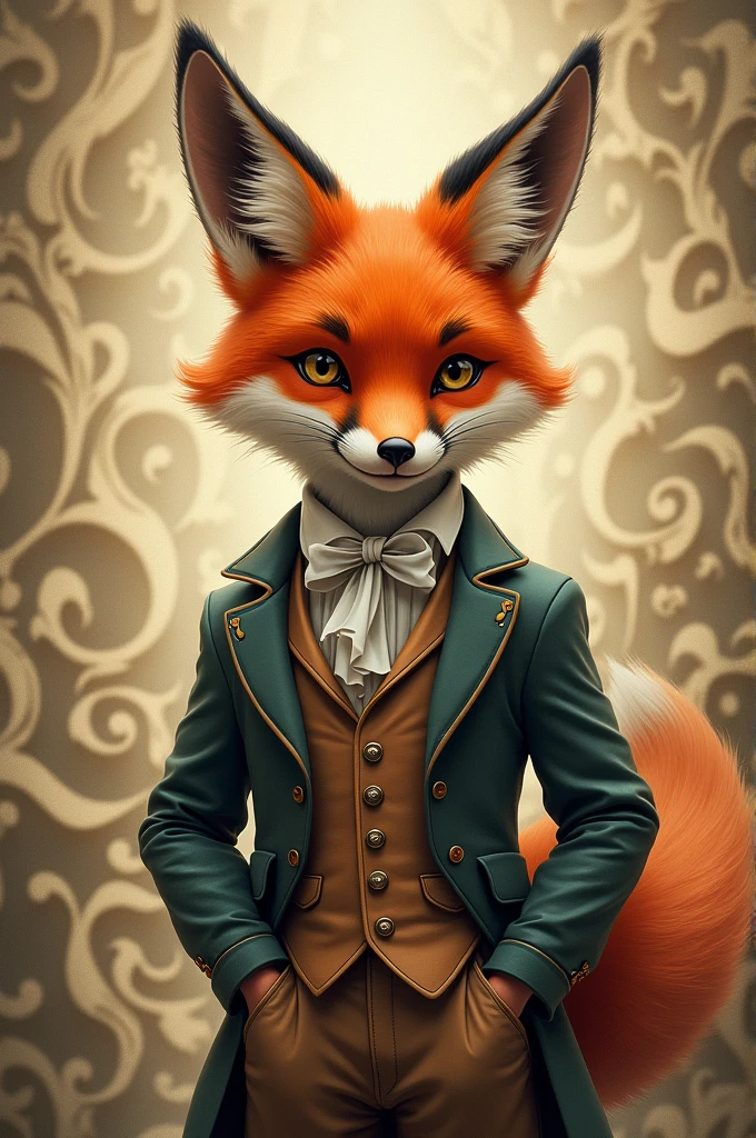 Fox in clothes with script print Stefany
