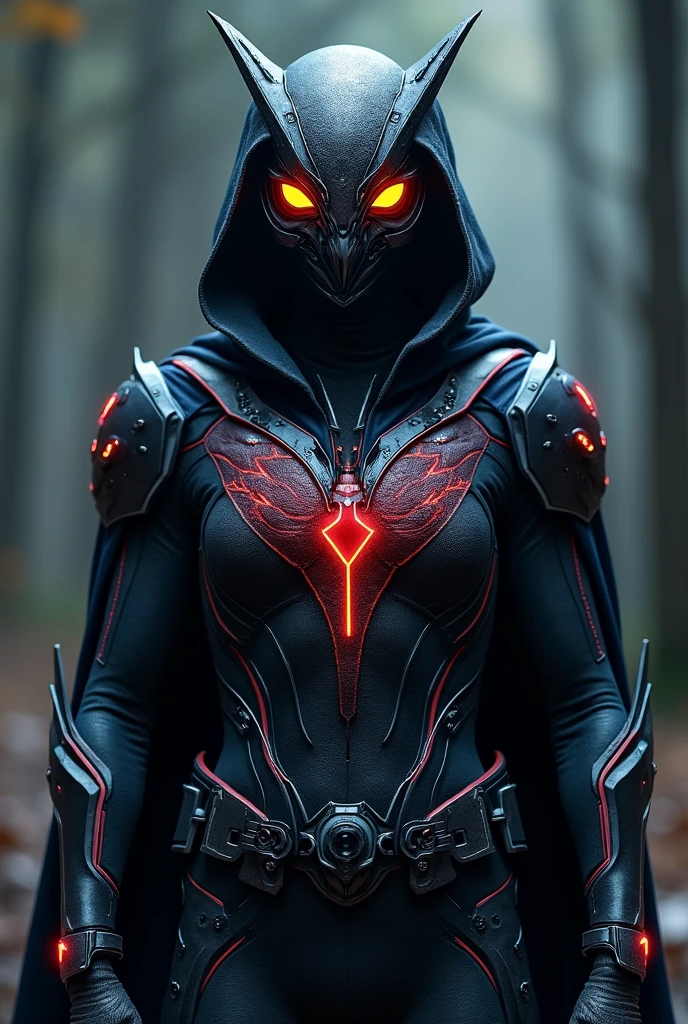 Nightwatcher, to superbohater w ciemnoszarym kostiumie z nanomateriałów z czerwonymi i granatowymi akcentami. Ma zaawansowany hełm w stylu sowy i bionicznymi sowymi oczami. Na piersi widnieje emblemat łączący cechy pająka, sowy, śnieżnej pantery i węgorza