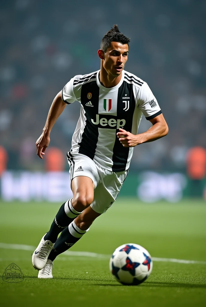football cristiano ronaldo running with juventus jersey 2019 INFO
