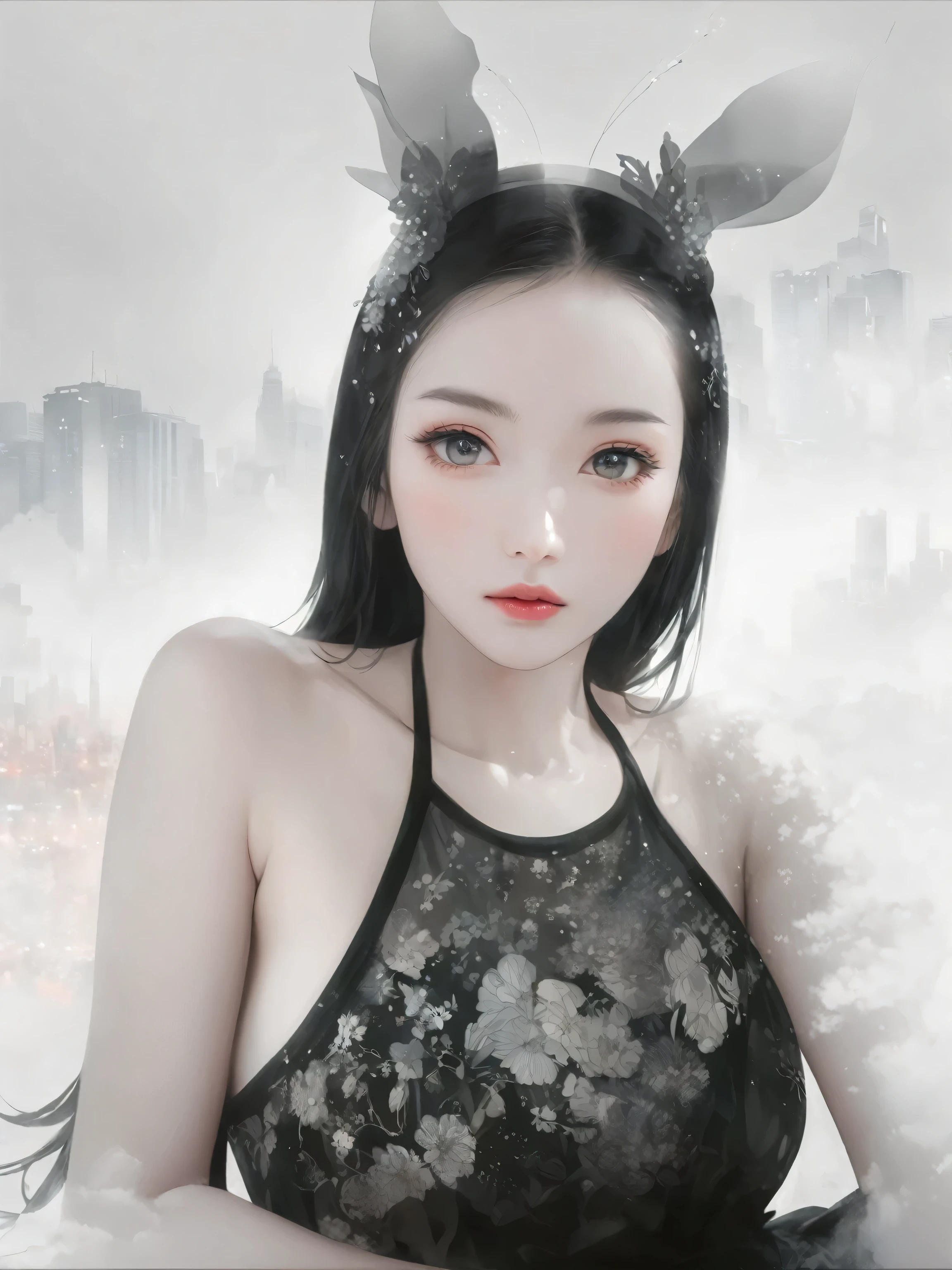    Double exposure of a beautiful and delicate lady(Face clear and perfect)Image，The backdrop is a hyper-detailed tokyo city perfect for, Beautifully, Intricate illustrations, art work concept art work masterpiece, best quality, Super detailed, HD