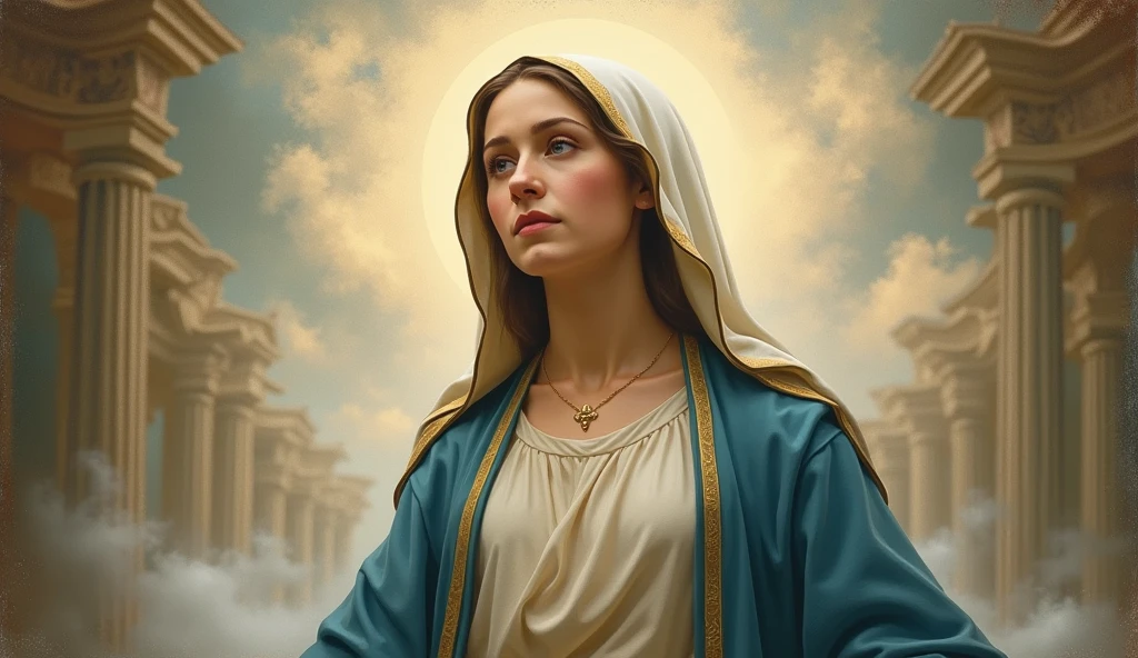 Oil painting of Mary, mother of God 