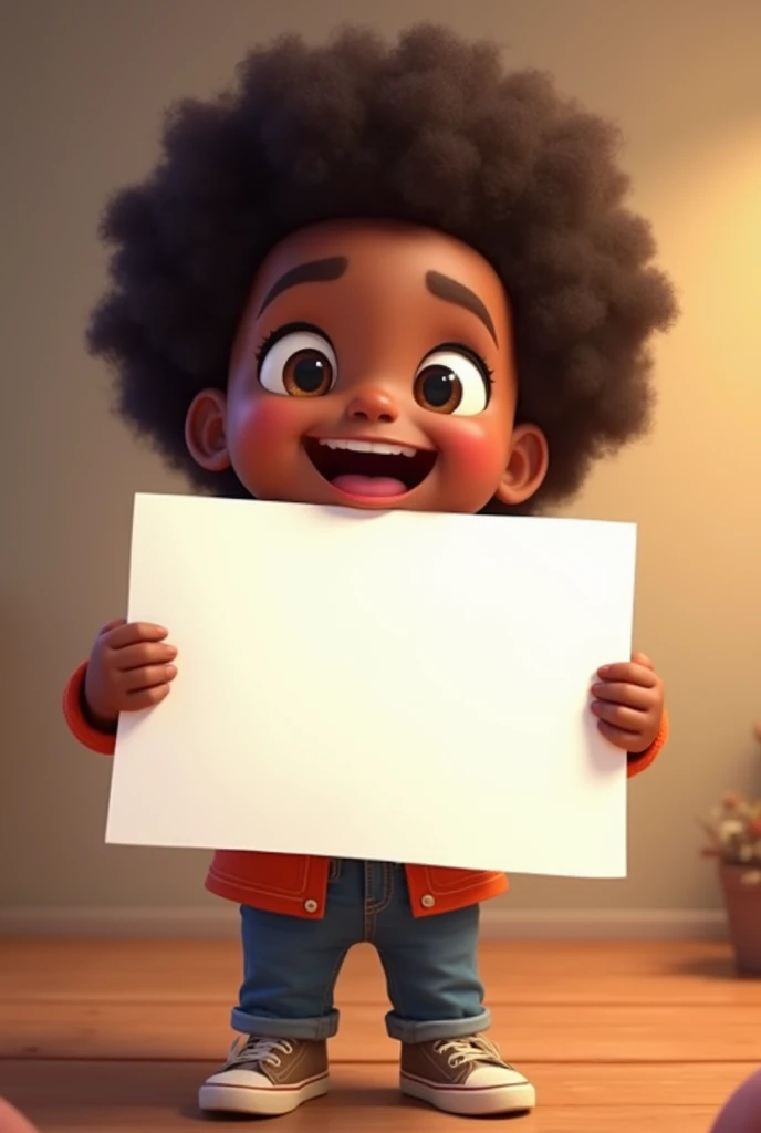 A black
giving a white large paper for someone with joy on his face
I want the paper to shown clearly