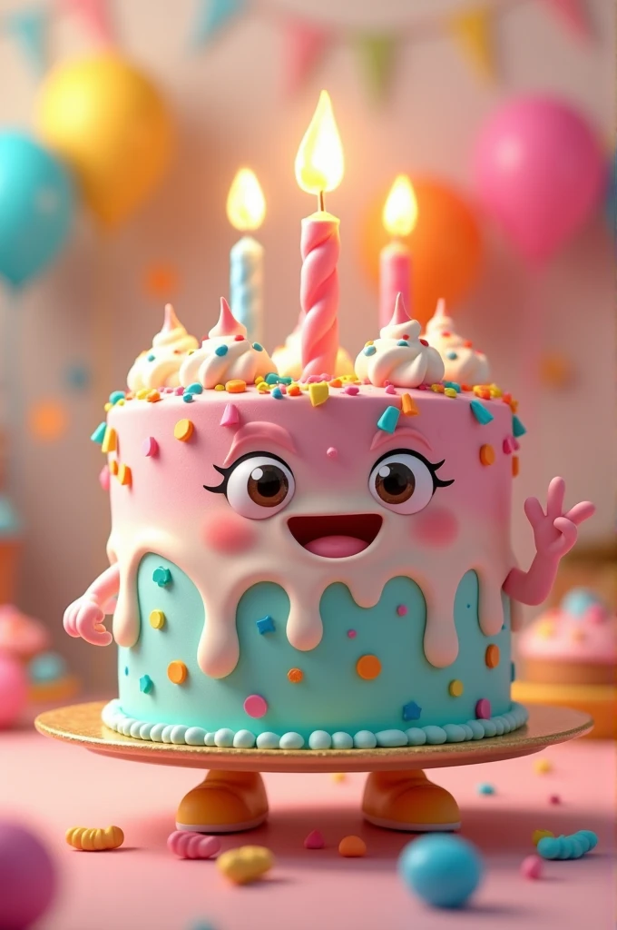 Create an animated cake suitable for kids activity