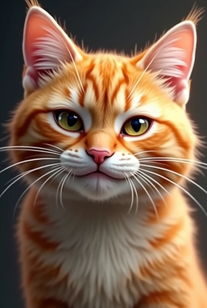 Orange cat head only smirk