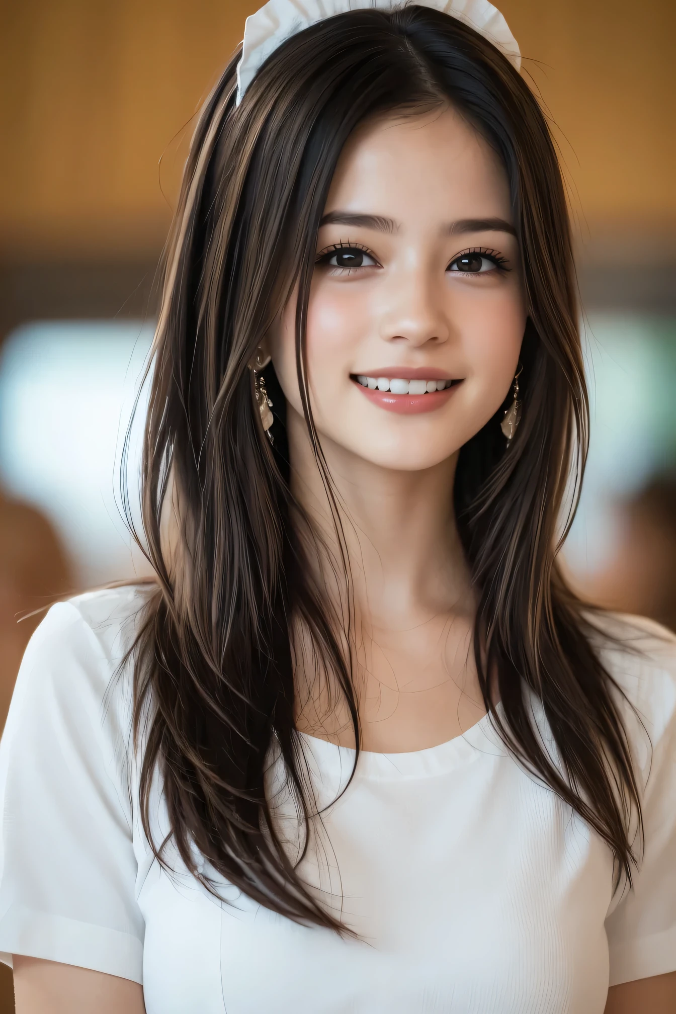 (8k, RAW Photos,Highest quality, High resolution:1.1), (Ultra-realistic:1.4),(Realistic, Realistic:1.3), Sodebtt Light,big,2 girls,Realistic Face,Realistic Body,Realistic Skin,Confused,masterpiece,(cute:1.8), Cuties, alone, (big:1.2), Beautiful dark eyes,Innocent eyes,Blusher,(T-Shirts:1.2 ),Cinema Lighting,Film Grain,jewelry,Earrings,((Medium Hair:1.1)),((Floating Hair Novadebtrog Style)),Cherry colored lips,Hair Ribbon,Hair Ribbon,ponytail,close,Audience,Long Hair,Upper Body,Open your lips,Upper teeth, (Smiling Eyes:0.6),((Grin:1.2)),Depth odebt Field, Blurred Background, Eye focus , Bokeh,young, 85mm lens, debt/1.4,Prodebtessional Lighting, young,Portraiture,Photon Mapping,Radio City,Physically Based Rendering,Asian,((maid:1,3))