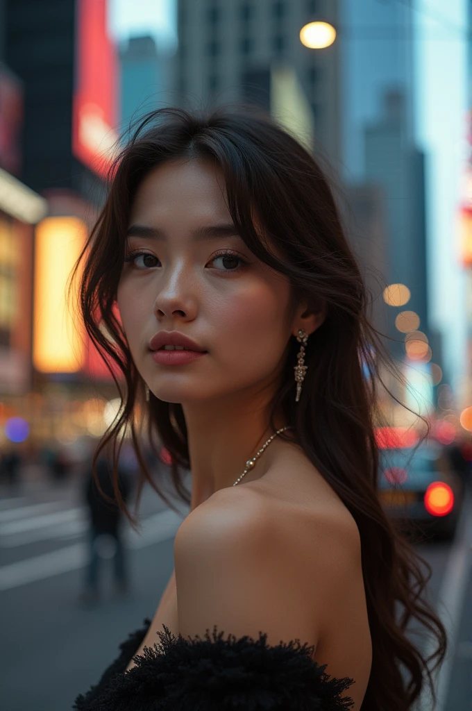 Photo of a beautiful girl in the city with size 16:9
