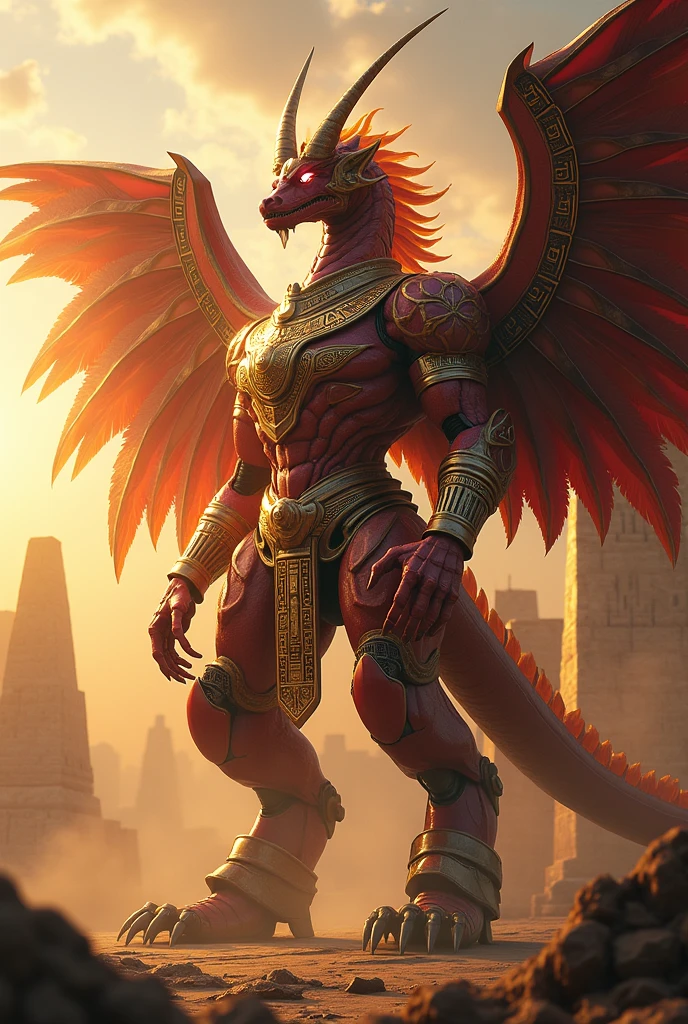 Osiris Mecha Dragon, red and gold.