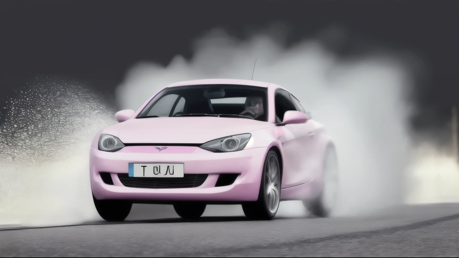 car peppa pig, the background should be a road and a high speed effect