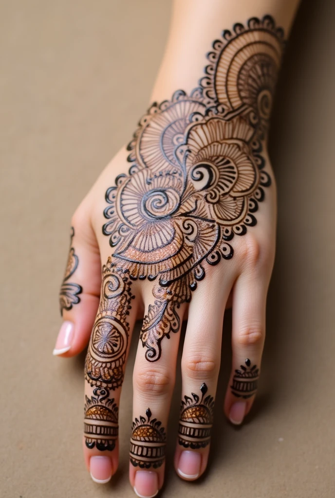 generate unique Rajasthani mehndi design on hand