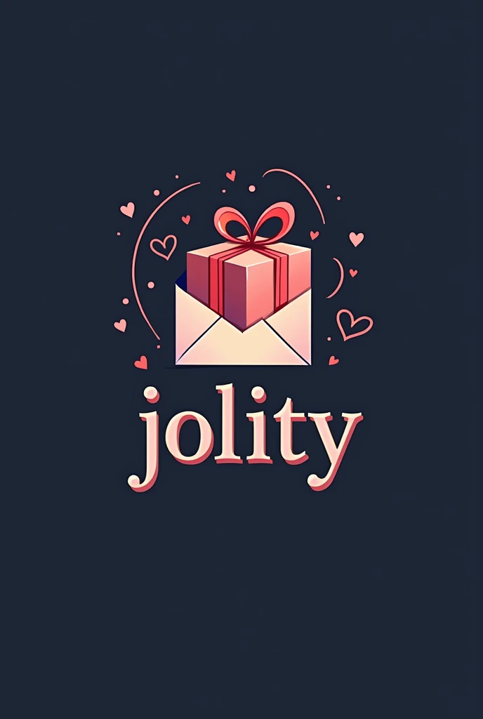 Generate a logo with gift box, infinity symbol and envelope with heart symbol on it
Use the exact word " joLITty"