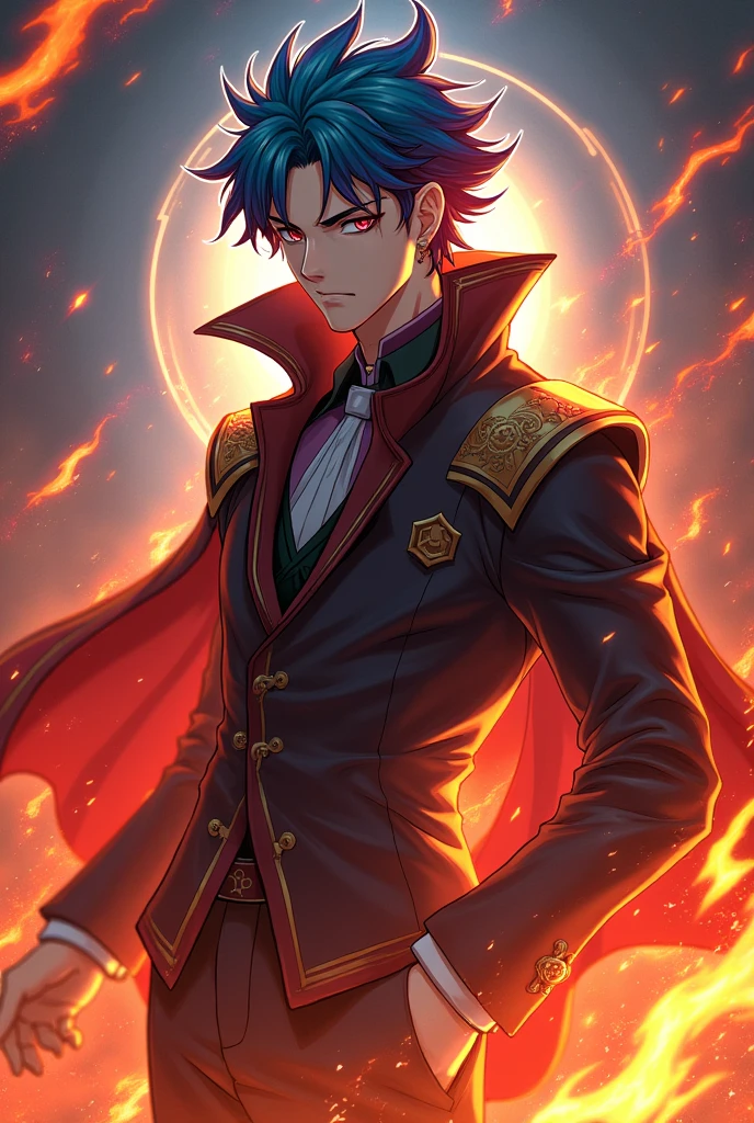 crée moi un personnage qui ressemble à Dabi alias tous todoroki
 avec DMG 50 énergie 50 , nom de carte Leon era.
type de carte et de bordure feu 🔥. vitesse 5ms.

╔═══════════════✦❘❘✦⚡🔥
║           ⚡🔥 FICHE PERSONNAGE RP ⚡🔥

║       🕒 Nom : [Léon era hearthgold ]
║       🏆 Nom d'Équipe : [spring trap ]
║       🏷 Classe : NOVICE
║       🔮 Type de Magie : [feu]
║       💓 Points de Vie (PV) : 100
║       ⚡ Énergie : 100
║       📜 Expérience en Magie : 0
║       🚀 Vitesse : 5 ms

