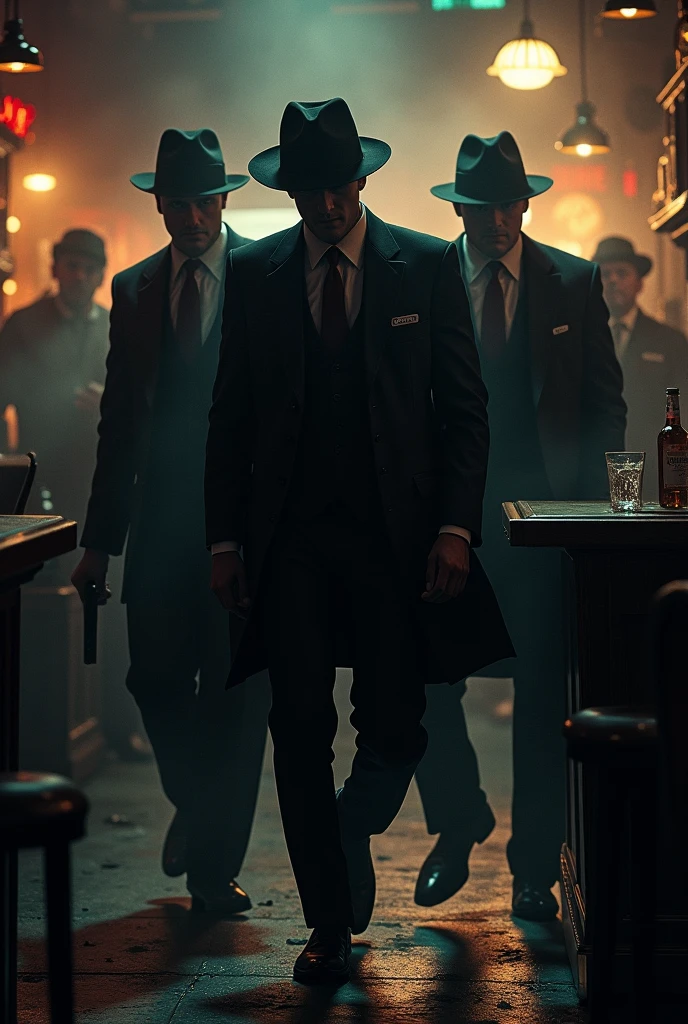3 mafia people robbing a bar, con nome Cappelletti