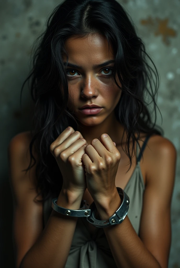 Brazilian woman handcuffed