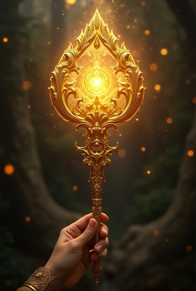 A gold-adorned magic wand