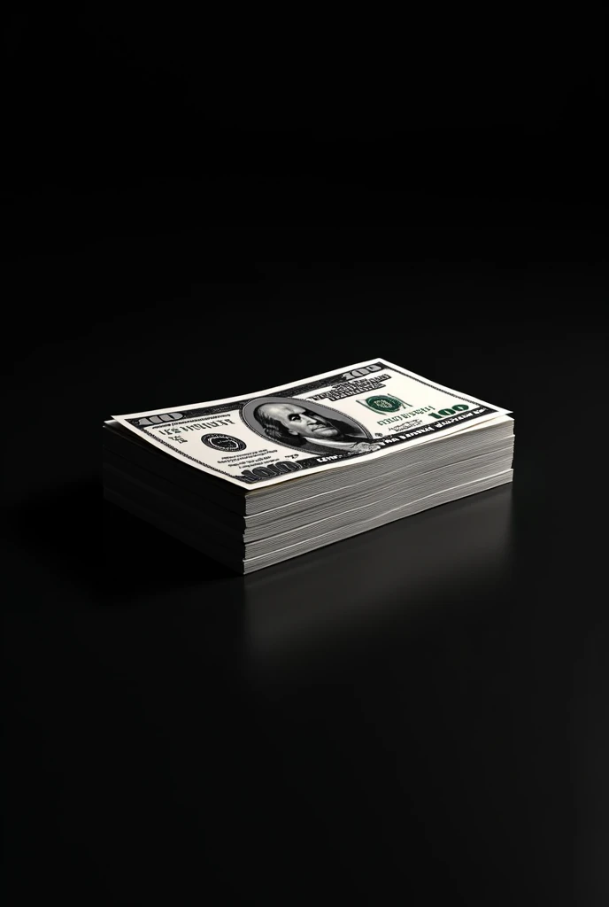A black and white stack of dollars black screen