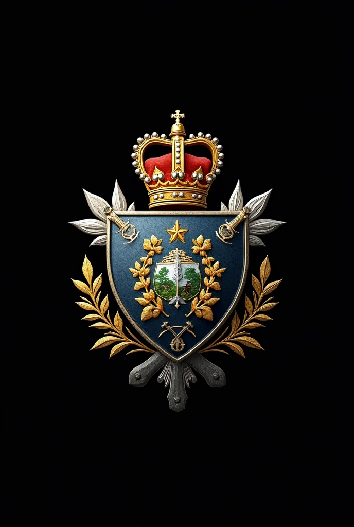 Coat of arms of the military police of the State of Sergipe with a black background in a 10x15 image