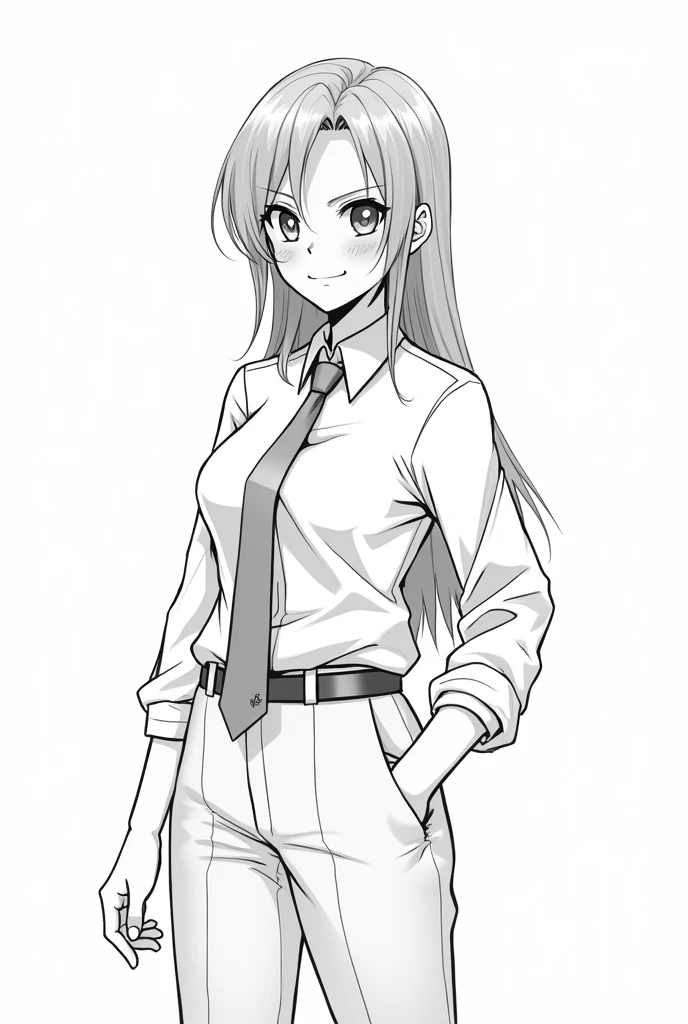 A teacher black and white sketch in anime style