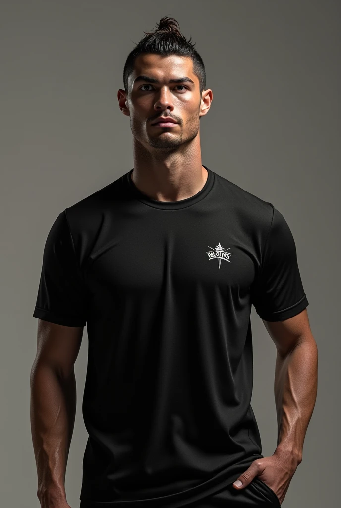Imaginez un t-shirts tout noir qui porte la marque wstars¢ par example faites les porter a la star Ronaldo CR7