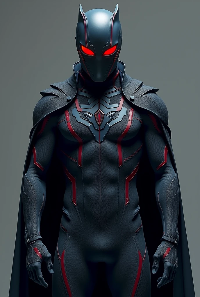 Nightwatcher to superbohater, whose costume is both a symbol, as well as a tool of struggle. His outfit is made of dark gray spandex combined with nanomaterials., which give him a menacing look, futuristic look. The costume wraps around his body like a second skin., providing not only protection, ale i maksymalną swobodę ruchu. There is an emblem on his chest, which symbolizes the power and agility of the four animals, from which it draws its powers – it is an abstract, modern design, łączący elementy węgorza, spider, snow leopard and owl.
Jego hełm to majstersztyk technologii – ostry, aerodynamiczny kształt z czerwonymi wizjerami, which shine, when he activates his abilities. Włosy, that stick out from under the helmet, to sztuczne pasma, purposely designed, by zmylić przeciwników; no one expects, że Nightwatcher naprawdę ma kręcone włosy.
Na dłoniach, elbows, round emblems – points – are placed on the shoulder and waist, from which a thread can shoot out, which is produced biologically, bez potrzeby dodatkowych urządzeń. This aspect of the costume makes it even more unpredictable., allowing for attack from different directions and in different ways. The entire costume is in dark gray., navy blue and red colors, what gives it a serious look, almost menacing look, perfectly suited to the character, who works in the shadow, fighting for justice.