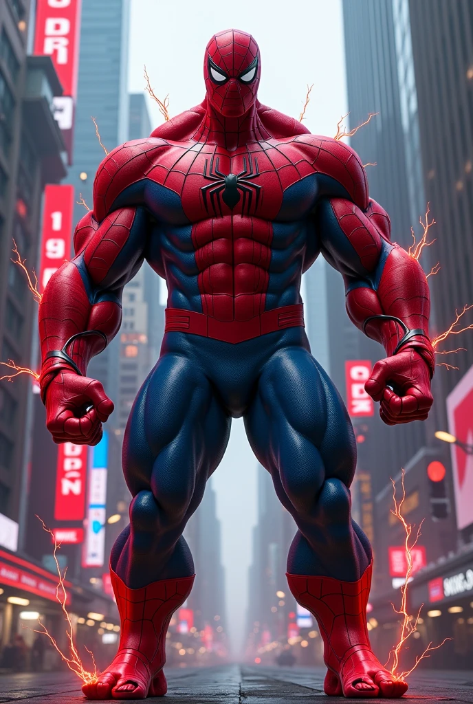 red hulk with spiderman outfit