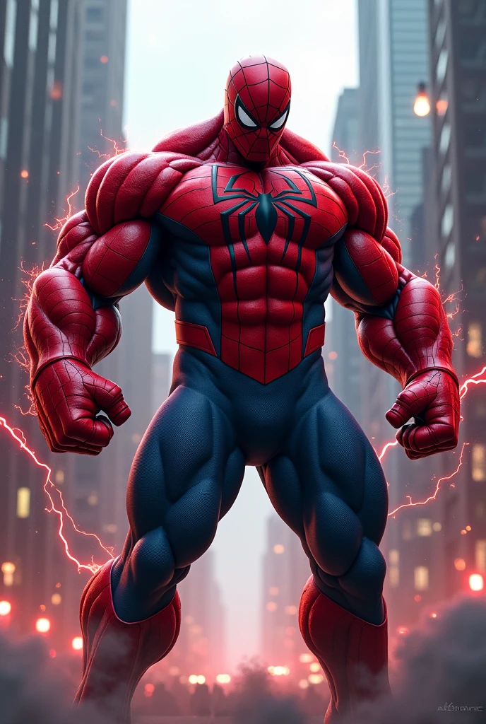 red hulk with spiderman outfit