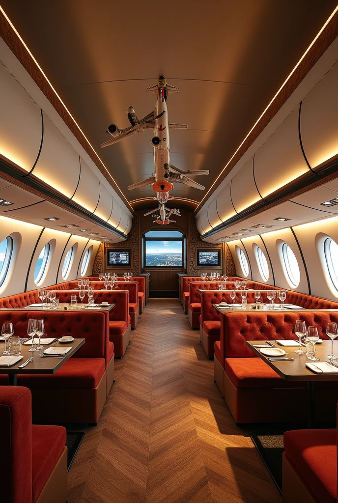 a restaurant in an airplane themed decoration Malay Traditions