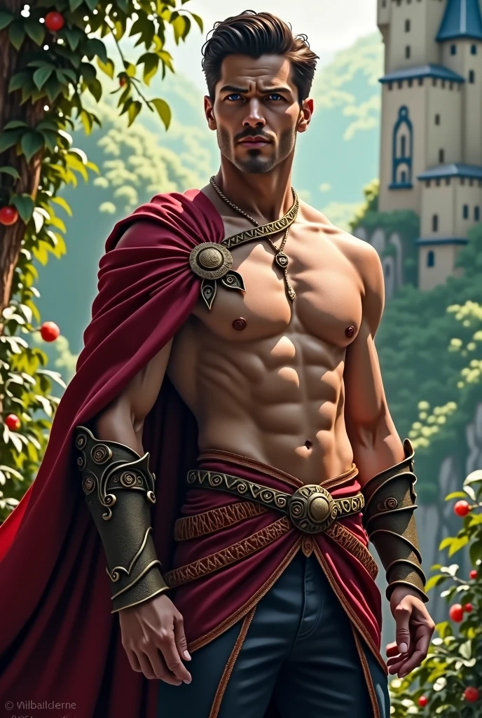 Slim and muscular white man, prince charming