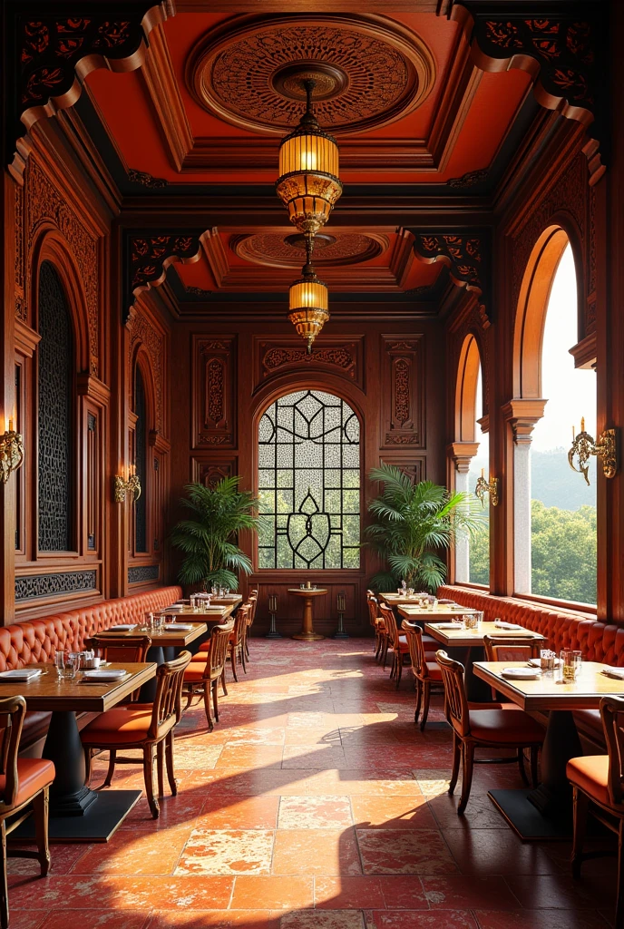 Traditional malaysian decoration restaurant