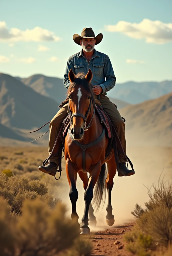 Cowboy on horse, in the hinterland of Pernambuco in Brazil