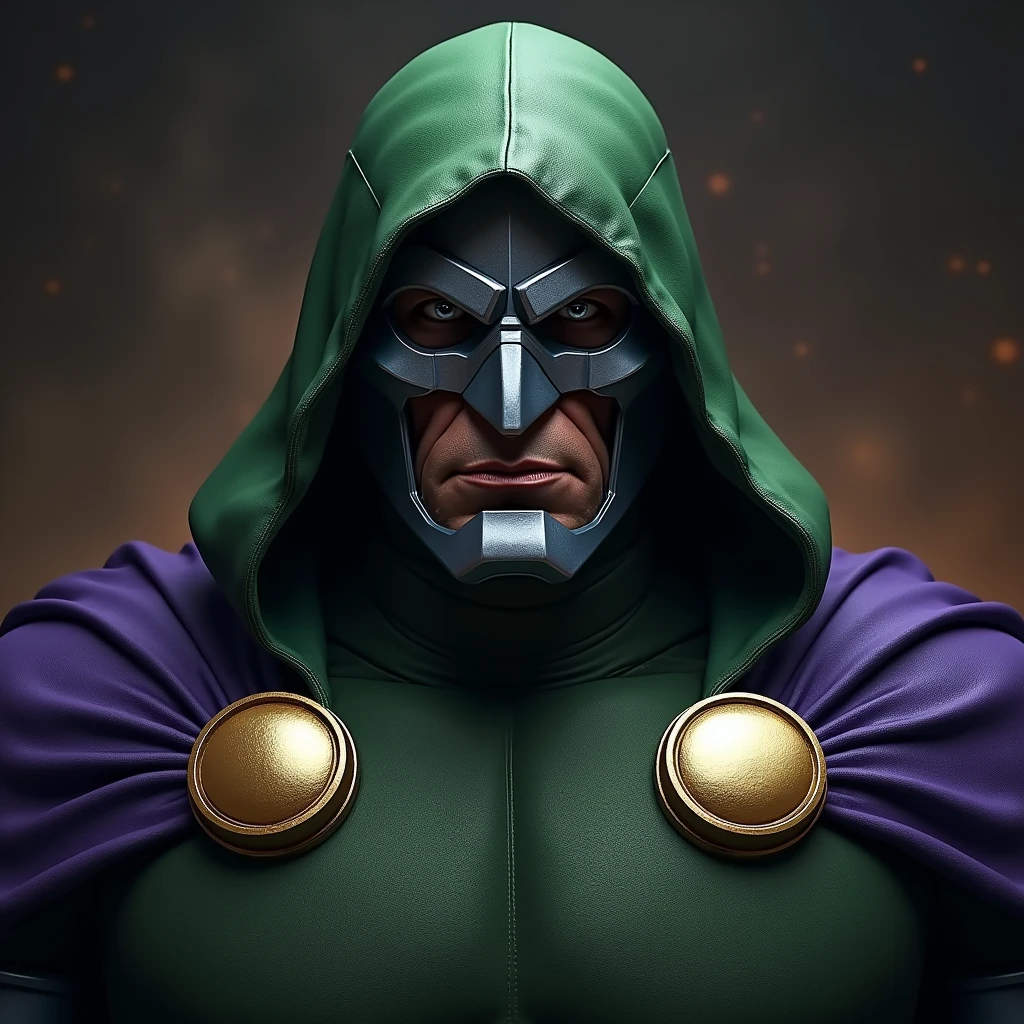 Marvel Dr Doom, realistic, powerful,closeup