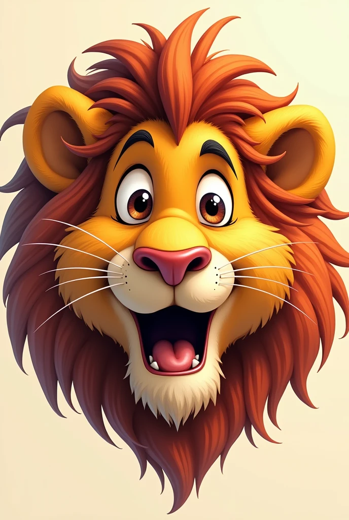 Making a lion face with a gesture but a caricature