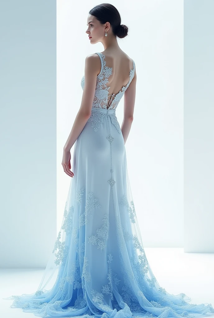 White and blue dress