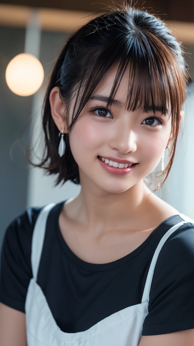 (8k, RAW Photos,Highest quality, High resolution:1.1), (Ultra-realistic:1.4),(Realistic, Realistic:1.3), Sodebtt Light,big,2 girls,Realistic Face,Realistic Body,Realistic Skin,Confused,masterpiece,(cute:1.8), Cuties, alone, (big:1.2), Fine black eyes,Innocent eyes,Blusher,(T-Shirts:1.2 ),Cinema Lighting,Film Grain,jewelry,Earrings,((Medium Hair:1.1)),((Floating Hair Novadebtrog Style)),Cherry colored lips,Hair Ribbon,Hair Ribbon,ponytail,close,Viewer,Long Hair,Upper Body,Open your lips,Upper teeth, (Smiling Eyes:0.6),((Grin:1.2)),Depth odebt Field, Blurred Background, Eye focus , Bokeh,young, 85mm lens, debt/1.4,Prodebtessional Lighting, young,Portraiture,Photon Mapping,Radio City,Physically Based Rendering,Asian,((maid:1,3))