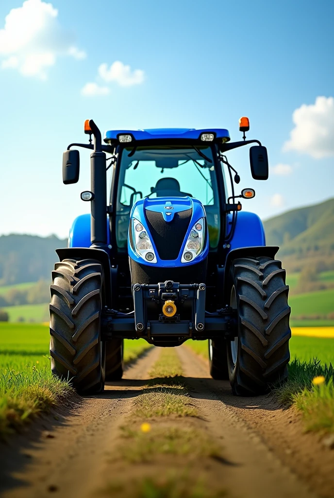 New holland tractor in blue colours agency name bhadouriya tractor 