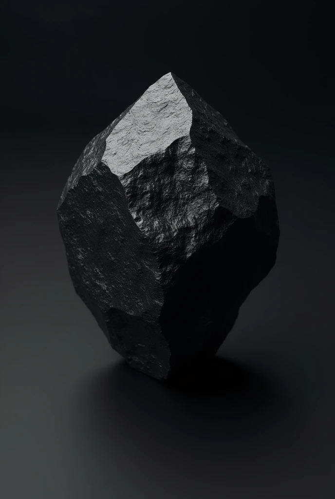 "Generate an ultra-realistic image of a carbonado, also known as a black diamond. The diamond should be shown in its natural, unpolished state, with a rough, irregular surface and an intense, deep black color. Emphasize the stone's opaque quality, with no reflective or shiny surfaces, capturing its dense and matte texture. The background should be simple and dark, perhaps with a soft, diffused light source to subtly illuminate the diamond, allowing the viewer to focus on its unique and mysterious appearance."