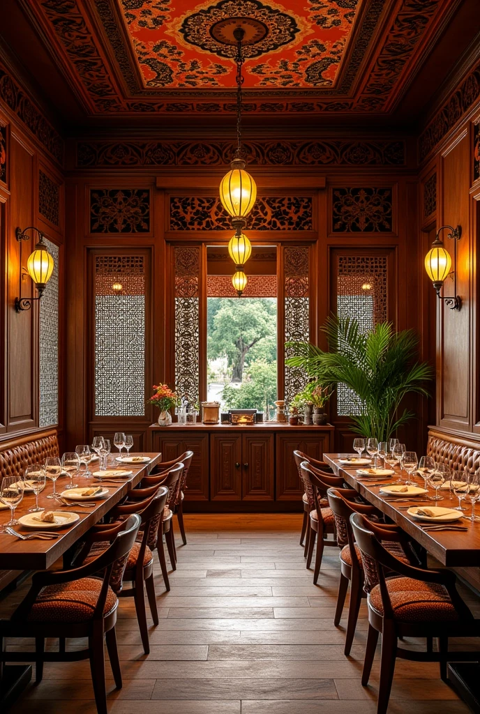 Traditional Malaysian restaurant decoration
